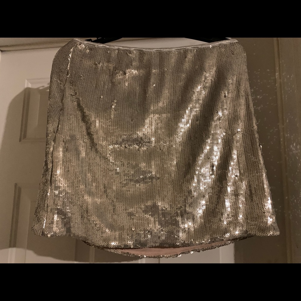 Womens Sequined Pull On Mini Skirt